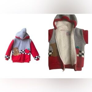 Vintage Basic Outlook kids sweater Fleece Hooded Zipper Jacket Kids Unisex 4T